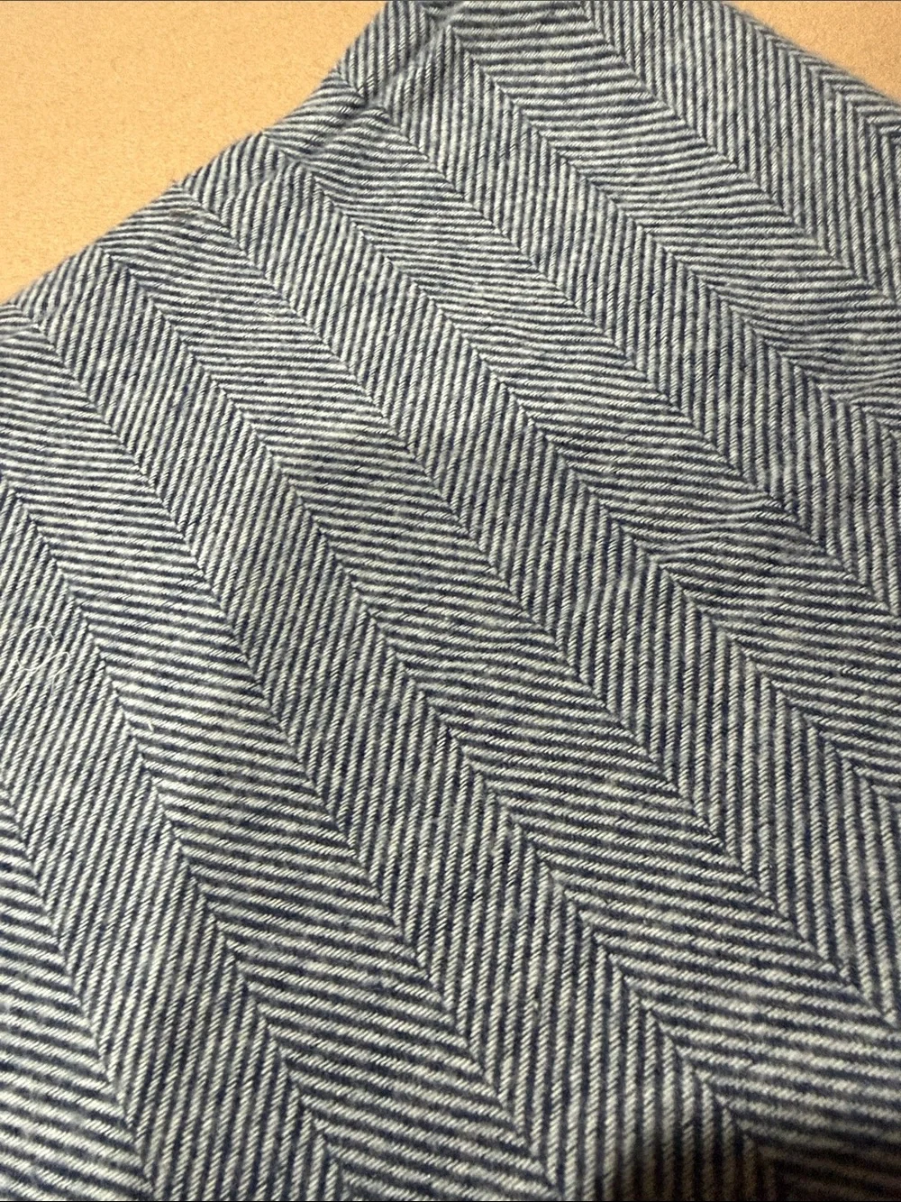 NWT  west elm organic cottonHerringbone King Pillow Sham in Blue and White